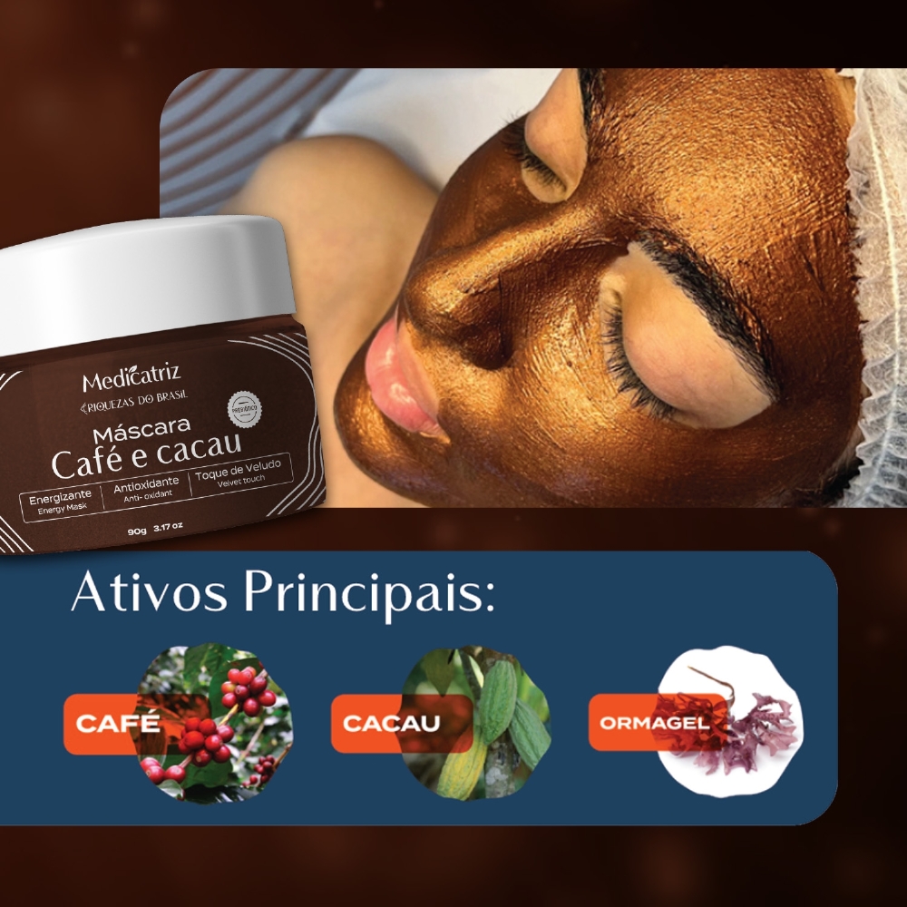 MÁSCARA CAFÉ E CACAU 90G - ANTIOXIDANTE E ATIVADORA
